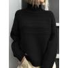 imagePRETTYGARDEN Womens Turtleneck Sweaters 2026 Fall Chunky Knit Pullover Long Sleeve Jumper Tops Trendy Winter ClothesBlack