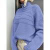imagePRETTYGARDEN Womens Turtleneck Sweaters 2026 Fall Chunky Knit Pullover Long Sleeve Jumper Tops Trendy Winter ClothesBlue