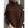 imagePRETTYGARDEN Womens Turtleneck Sweaters 2026 Fall Chunky Knit Pullover Long Sleeve Jumper Tops Trendy Winter ClothesBrown