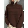 imagePRETTYGARDEN Womens Turtleneck Sweaters 2026 Fall Chunky Knit Pullover Long Sleeve Jumper Tops Trendy Winter ClothesBrown