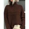 imagePRETTYGARDEN Womens Turtleneck Sweaters 2026 Fall Chunky Knit Pullover Long Sleeve Jumper Tops Trendy Winter ClothesBrown
