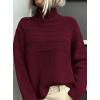 imagePRETTYGARDEN Womens Turtleneck Sweaters 2026 Fall Chunky Knit Pullover Long Sleeve Jumper Tops Trendy Winter ClothesBurgundy