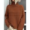 imagePRETTYGARDEN Womens Turtleneck Sweaters 2026 Fall Chunky Knit Pullover Long Sleeve Jumper Tops Trendy Winter ClothesCaramel