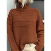 imagePRETTYGARDEN Womens Turtleneck Sweaters 2026 Fall Chunky Knit Pullover Long Sleeve Jumper Tops Trendy Winter ClothesCaramel