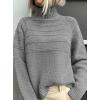 imagePRETTYGARDEN Womens Turtleneck Sweaters 2026 Fall Chunky Knit Pullover Long Sleeve Jumper Tops Trendy Winter ClothesGrey