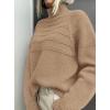imagePRETTYGARDEN Womens Turtleneck Sweaters 2026 Fall Chunky Knit Pullover Long Sleeve Jumper Tops Trendy Winter ClothesKhaki