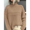 imagePRETTYGARDEN Womens Turtleneck Sweaters 2026 Fall Chunky Knit Pullover Long Sleeve Jumper Tops Trendy Winter ClothesKhaki