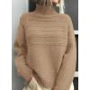 imagePRETTYGARDEN Womens Turtleneck Sweaters 2026 Fall Chunky Knit Pullover Long Sleeve Jumper Tops Trendy Winter ClothesKhaki
