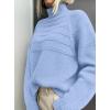 imagePRETTYGARDEN Womens Turtleneck Sweaters 2026 Fall Chunky Knit Pullover Long Sleeve Jumper Tops Trendy Winter ClothesLight Blue