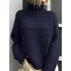 imagePRETTYGARDEN Womens Turtleneck Sweaters 2026 Fall Chunky Knit Pullover Long Sleeve Jumper Tops Trendy Winter ClothesNavy Blue
