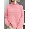 imagePRETTYGARDEN Womens Turtleneck Sweaters 2026 Fall Chunky Knit Pullover Long Sleeve Jumper Tops Trendy Winter ClothesPink