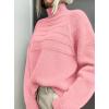 imagePRETTYGARDEN Womens Turtleneck Sweaters 2026 Fall Chunky Knit Pullover Long Sleeve Jumper Tops Trendy Winter ClothesPink