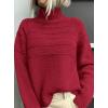 imagePRETTYGARDEN Womens Turtleneck Sweaters 2026 Fall Chunky Knit Pullover Long Sleeve Jumper Tops Trendy Winter ClothesRed