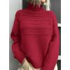 imagePRETTYGARDEN Womens Turtleneck Sweaters 2026 Fall Chunky Knit Pullover Long Sleeve Jumper Tops Trendy Winter ClothesRed