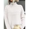 imagePRETTYGARDEN Womens Turtleneck Sweaters 2026 Fall Chunky Knit Pullover Long Sleeve Jumper Tops Trendy Winter ClothesWhite