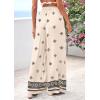 imagePRETTYGARDEN Womens Wide Leg Palazzo Pants 2026 Summer Boho Floral Trousers Spring Flowy Beach Vacation Clothes Resort WearApricot Black