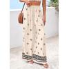 imagePRETTYGARDEN Womens Wide Leg Palazzo Pants 2026 Summer Boho Floral Trousers Spring Flowy Beach Vacation Clothes Resort WearApricot Black