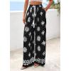 imagePRETTYGARDEN Womens Wide Leg Palazzo Pants 2026 Summer Boho Floral Trousers Spring Flowy Beach Vacation Clothes Resort WearBlack