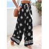 imagePRETTYGARDEN Womens Wide Leg Palazzo Pants 2026 Summer Boho Floral Trousers Spring Flowy Beach Vacation Clothes Resort WearBlack