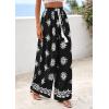 imagePRETTYGARDEN Womens Wide Leg Palazzo Pants 2026 Summer Boho Floral Trousers Spring Flowy Beach Vacation Clothes Resort WearBlack