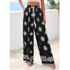 imagePRETTYGARDEN Womens Wide Leg Palazzo Pants 2026 Summer Boho Floral Trousers Spring Flowy Beach Vacation Clothes Resort WearBlack