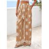 imagePRETTYGARDEN Womens Wide Leg Palazzo Pants 2026 Summer Boho Floral Trousers Spring Flowy Beach Vacation Clothes Resort WearKhaki