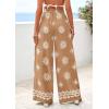 imagePRETTYGARDEN Womens Wide Leg Palazzo Pants 2026 Summer Boho Floral Trousers Spring Flowy Beach Vacation Clothes Resort WearKhaki