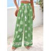 imagePRETTYGARDEN Womens Wide Leg Palazzo Pants 2026 Summer Boho Floral Trousers Spring Flowy Beach Vacation Clothes Resort WearLight Green