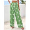 imagePRETTYGARDEN Womens Wide Leg Palazzo Pants 2026 Summer Boho Floral Trousers Spring Flowy Beach Vacation Clothes Resort WearLight Green