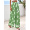 imagePRETTYGARDEN Womens Wide Leg Palazzo Pants 2026 Summer Boho Floral Trousers Spring Flowy Beach Vacation Clothes Resort WearLight Green