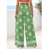 imagePRETTYGARDEN Womens Wide Leg Palazzo Pants 2026 Summer Boho Floral Trousers Spring Flowy Beach Vacation Clothes Resort WearLight Green