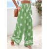 imagePRETTYGARDEN Womens Wide Leg Palazzo Pants 2026 Summer Boho Floral Trousers Spring Flowy Beach Vacation Clothes Resort WearLight Green