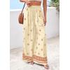 imagePRETTYGARDEN Womens Wide Leg Palazzo Pants 2026 Summer Boho Floral Trousers Spring Flowy Beach Vacation Clothes Resort WearLight Yellow Brick Red