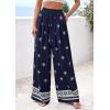 imagePRETTYGARDEN Womens Wide Leg Palazzo Pants 2026 Summer Boho Floral Trousers Spring Flowy Beach Vacation Clothes Resort WearNavy Blue