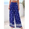 imagePRETTYGARDEN Womens Wide Leg Palazzo Pants 2026 Summer Boho Floral Trousers Spring Flowy Beach Vacation Clothes Resort WearRoyal Blue