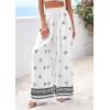 imagePRETTYGARDEN Womens Wide Leg Palazzo Pants 2026 Summer Boho Floral Trousers Spring Flowy Beach Vacation Clothes Resort WearWhite Black