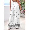 imagePRETTYGARDEN Womens Wide Leg Palazzo Pants 2026 Summer Boho Floral Trousers Spring Flowy Beach Vacation Clothes Resort WearWhite Black