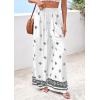 imagePRETTYGARDEN Womens Wide Leg Palazzo Pants 2026 Summer Boho Floral Trousers Spring Flowy Beach Vacation Clothes Resort WearWhite Black