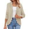 imagePRETTYGARDEN Cardigans for Women Lightweight Casual Long Sleeve Knitted Open Front Shrugs Sweaters 2026 Fall ClothesBeige