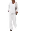 imagePRETTYGARDEN Casual Winter Two Piece Sets for Women 2026 V Neck Sweatshirt Loose Wide Leg Pants Tracksuit Knit Fall OutfitsWhite