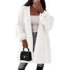 imagePRETTYGARDEN Long Cardigan Sweaters for Women Trendy Fall 2026 Oversized Knit Sweater Jacket Coats Winter Fashion ClothingWhite