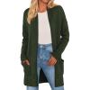 imagePRETTYGARDEN Long Cardigan Sweaters for Women Winter Clothing 2026 Fall Knitted Open Front Cozy Sweater with PocketsArmy Green