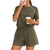 imagePRETTYGARDEN Shorts Sets Women 2 Piece Outfits Summer 2026 Matching Workout Athletic Clothing Casual Spring Travel LoungewearArmy Green