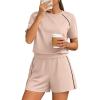 imagePRETTYGARDEN Shorts Sets Women 2 Piece Outfits Summer 2026 Matching Workout Athletic Clothing Casual Spring Travel LoungewearBeige