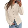 imagePRETTYGARDEN Womens 2026 Fall Blazers Button Down Fitted Lightweight Dressy Work Suit Jackets Trendy Business Casual OutfitsBeige