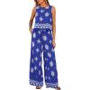 Floral Royal Blue White