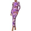Floral Grey Purple