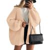 imagePRETTYGARDEN Womens Oversized Cardigan Sweaters 2026 Fall Long Lantern Sleeve Knit Open Front Lightweight SweaterApricot