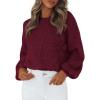imagePRETTYGARDEN Womens Sweaters 2026 Fall Fashion Long Sleeve Crewneck Floral Knit Pullover Sweater Tops Winter ClothesWine Red