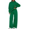 imagePRETTYGARDEN Womens Sweatsuits 2 Piece Set 2026 Casual Winter Long Sleeve Hoodie Loose Wide Leg Sweatpants Fall TracksuitGreen
